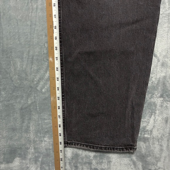 Abercrombie Fitch 90s Straight Ultra High Rise Jeans Charcoal Gray Womens 37/24R - Picture 7 of 8